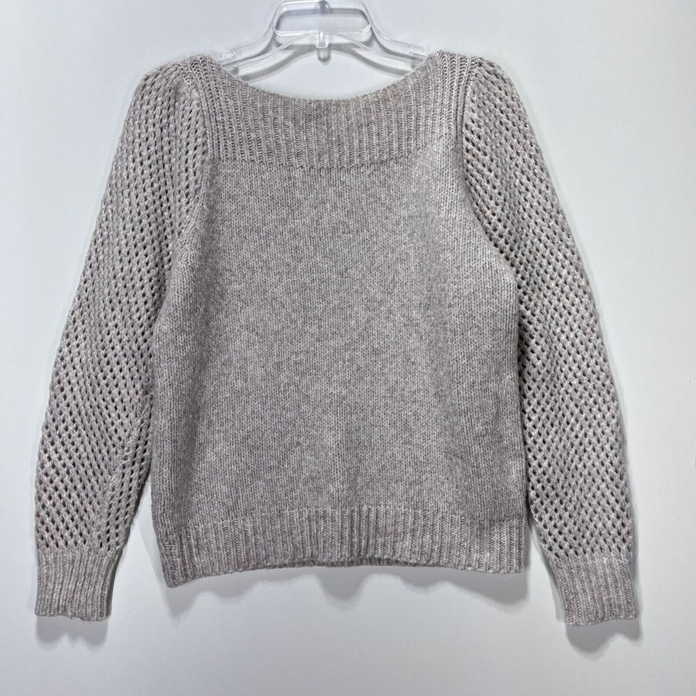 Calista Womens Wool Blend Knit Sweater Size M Beige Long Sleeve Cozy Pullover
